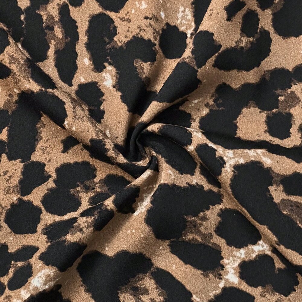 Rust Brown Casual Leopard Print Women's Baggy Pants - Picture 8 of 8